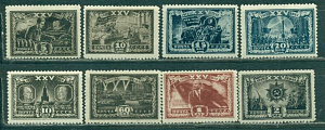 СССР, 1943, №846-53, 25-летие Октября,  8 марок  ** MNH